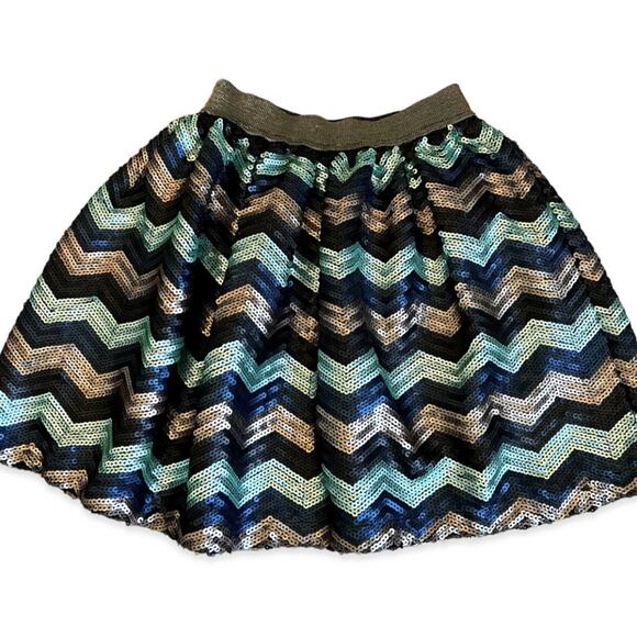 Peek Chevron Sequin Skirt 6/7 - Picture 1 of 6
